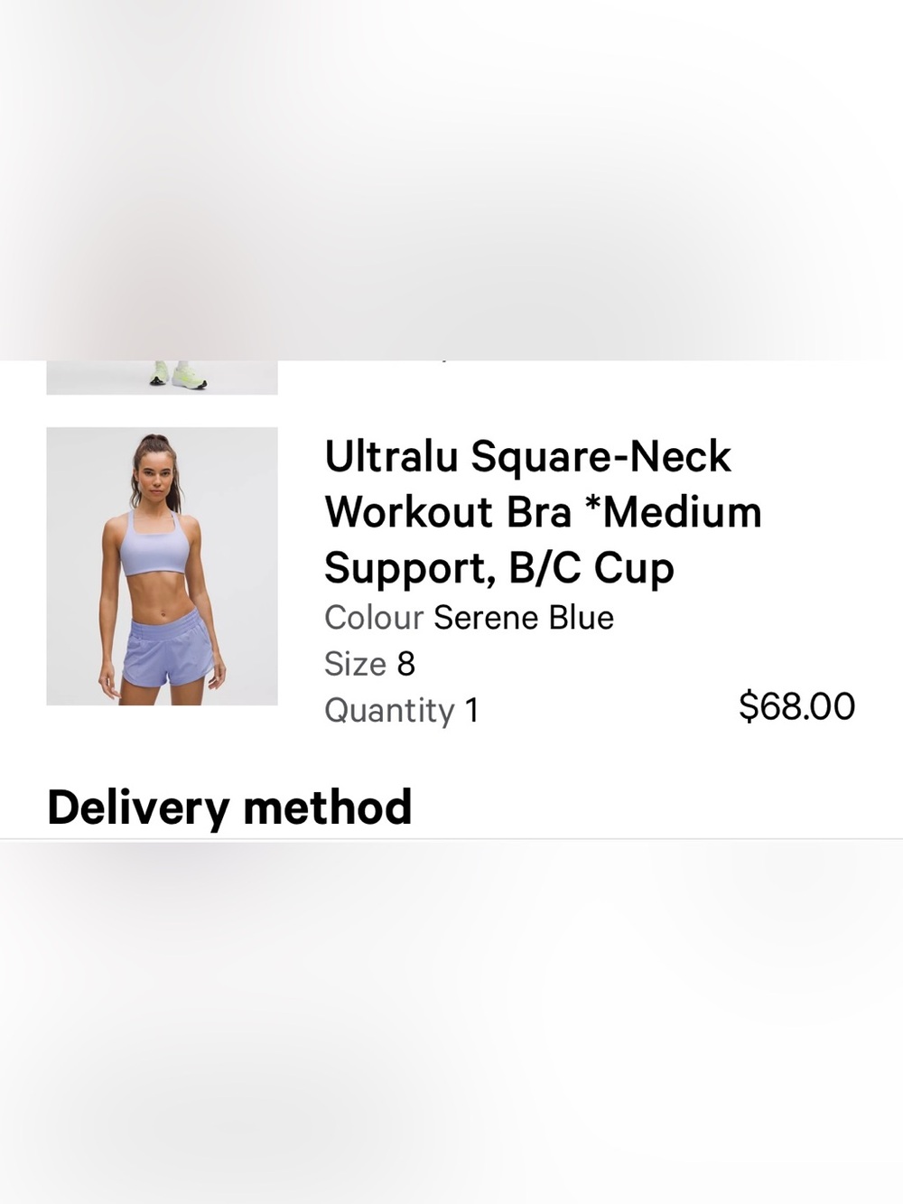 lululemon athletica Serene Blue Ultralul Square-Neck Workout Bra